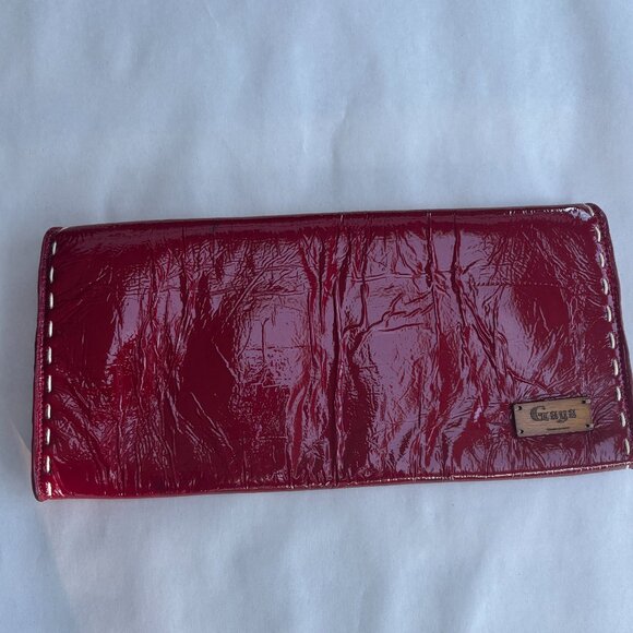 Cherry Red Patent Leather Envelope Clutch - Picture 6 of 11